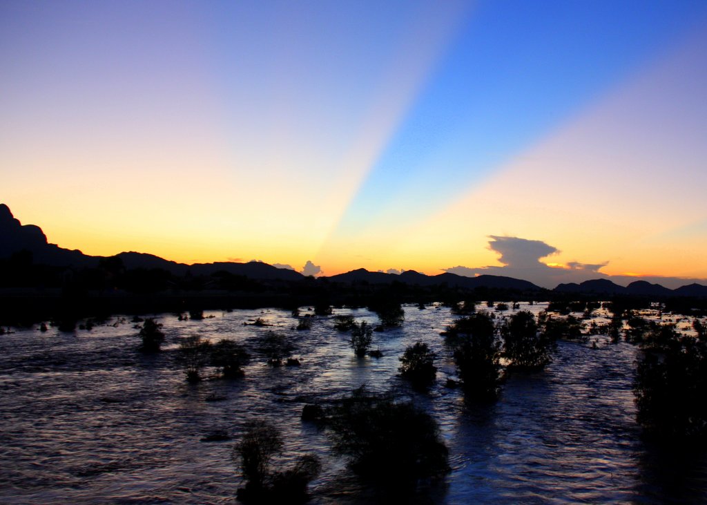 Santa Cruz River after a monsoon flood. Marana, Arizona.